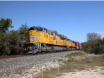 UP 8698  22Nov2011  SB Waiting at IH35 Frontage Rd 